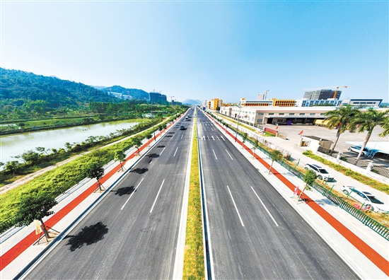 隨著華盛路西延線工程圓滿完成建設(shè)，蓬江區(qū)產(chǎn)城融合的工業(yè)走廊“生命線”全面打通。