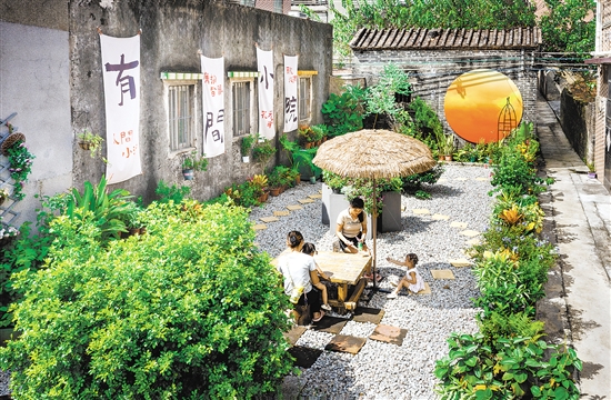大澤鎮(zhèn)蓮塘村是廣東省“百千萬工程”典型村，該村把推進(jìn)“美麗庭院”建設(shè)作為婦女群眾參與實施“百千萬工程”的有效途徑，助力農(nóng)村人居環(huán)境改善和鄉(xiāng)風(fēng)文明提升。