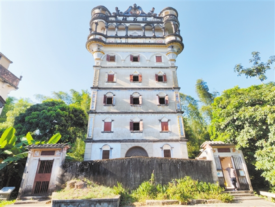 江門與澳門不斷加強(qiáng)文旅合作，利用世界文化遺產(chǎn)資源攜手開拓旅游市場。圖為開平瑞石樓。