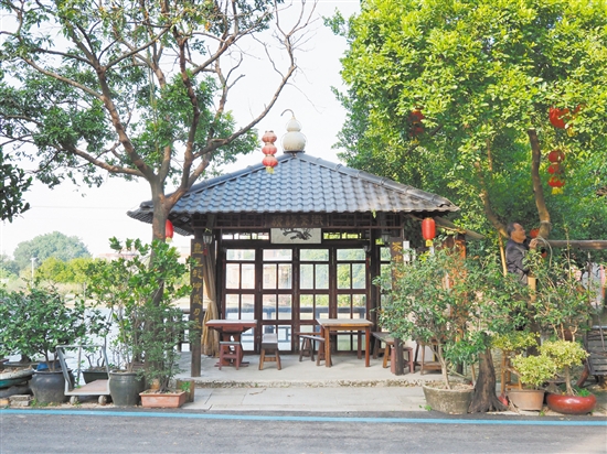 雙橋橫海村民黃錫堯打造的“美麗庭院”——“逍遙島”。